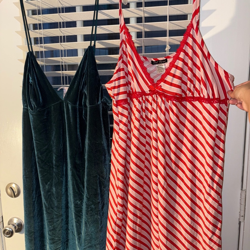 PACK OF 2 Fashion Nova ❤️🤍 striped 1X Sleepwear + 💚 Victoria’s Secret Size XXL - Picture 2 of 11